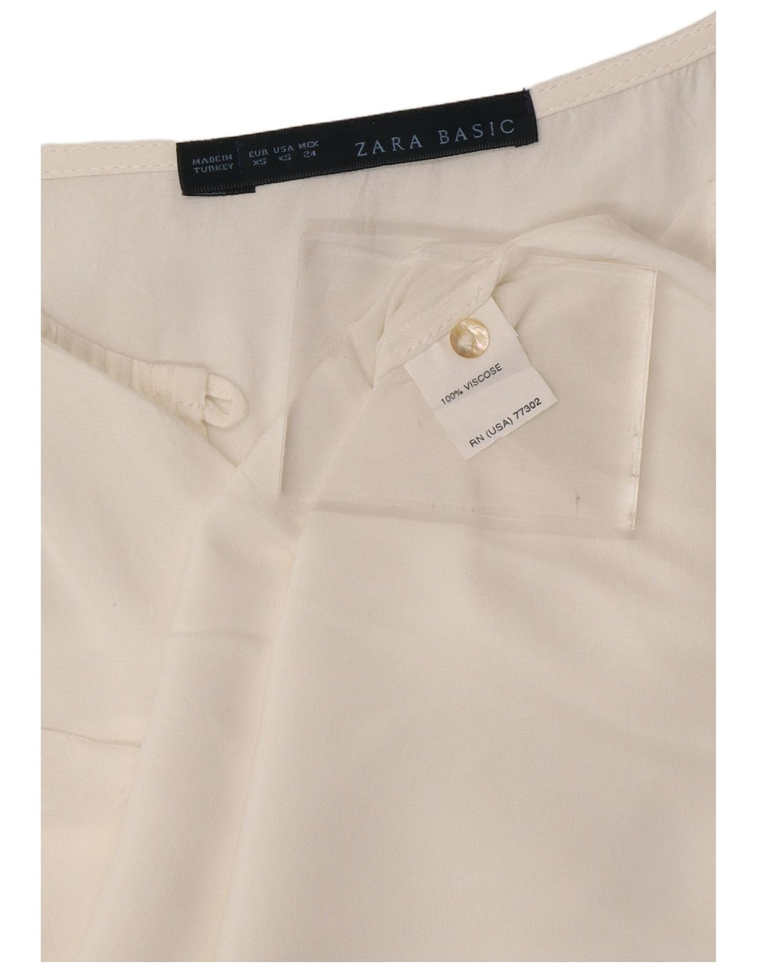 ZARA gornji dio ženske bluze UK 6 XS bijela viskoza