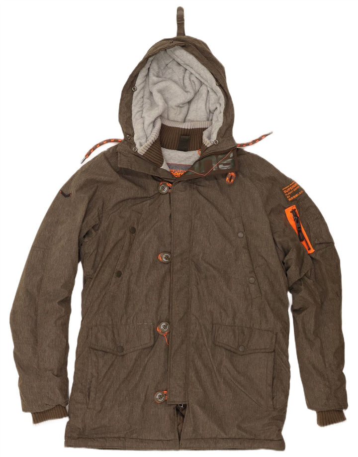 Superdry muška parka jakna s kapuljačom UK 42 XL kaki poliester