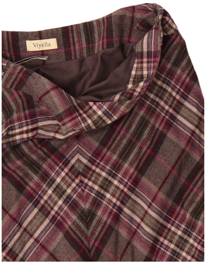 VIYELLA ženska suknja A-kroja UK 16 Large W36 Siva karirana vuna