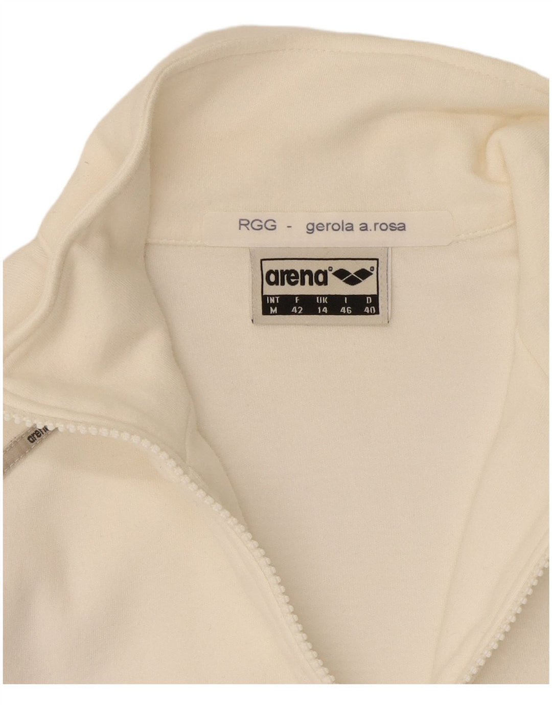 ARENA Womens Tracksuit Top Jacket UK 14 Large White Cotton
