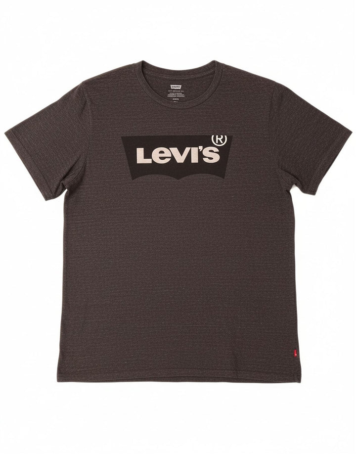 LEVI'S Mens Graphic T-Shirt Top Small Grey Cotton