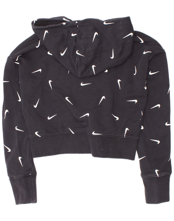 Nike Girls Crop Graphic Standard Fit majica s kapuljačom 10-11 godina srednje crna