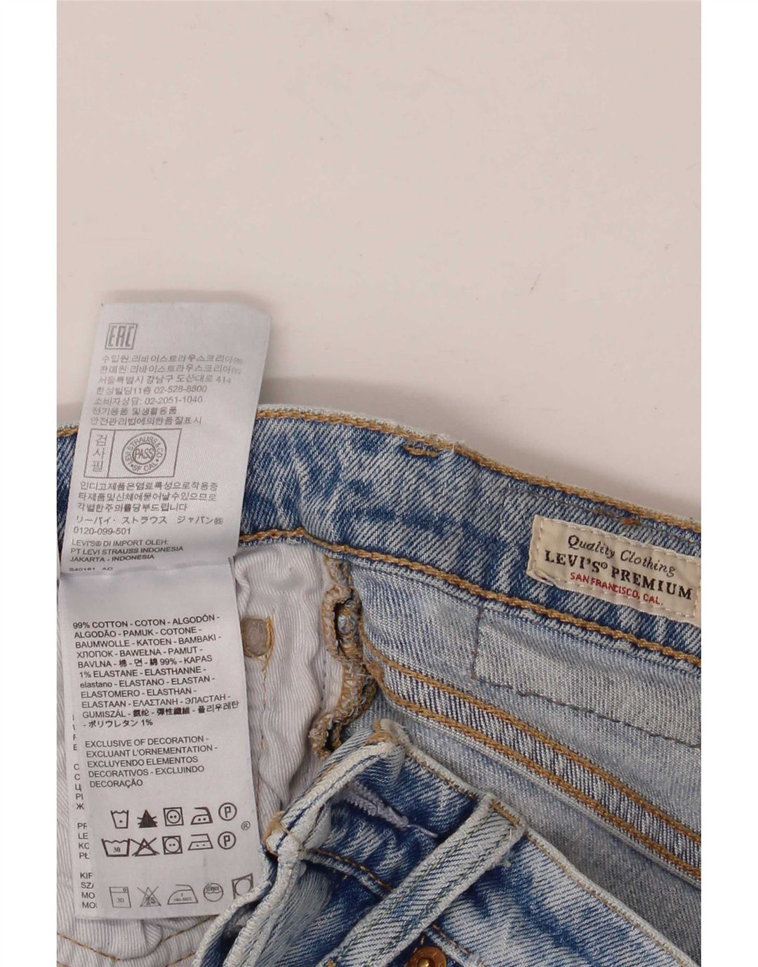 Levi's ženske uske traperice W25 L30 plavi pamuk