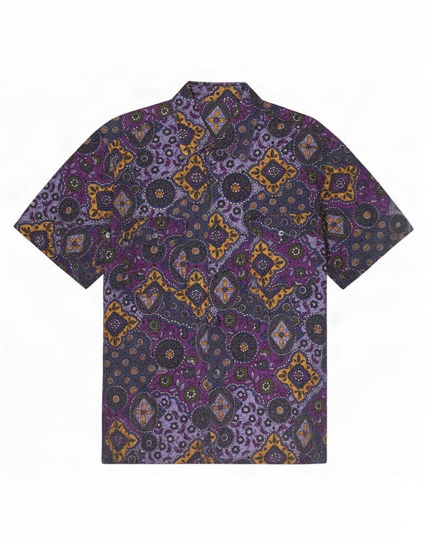 Vintage muška majica kratkih rukava Veliki ljubičasti paisley