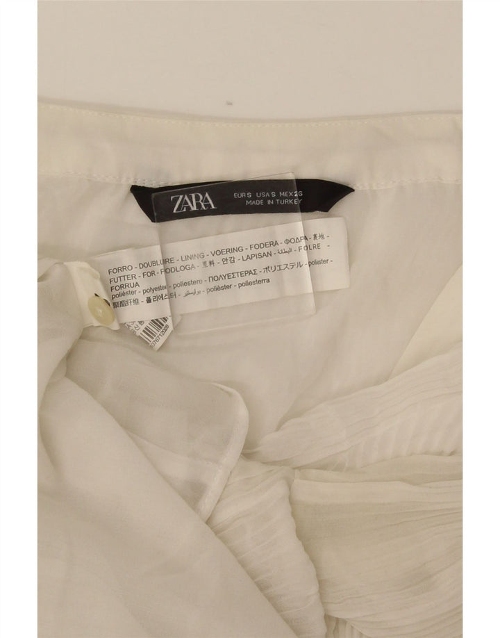 Zara ženska košulja bluza UK 10 mali bijeli poliester