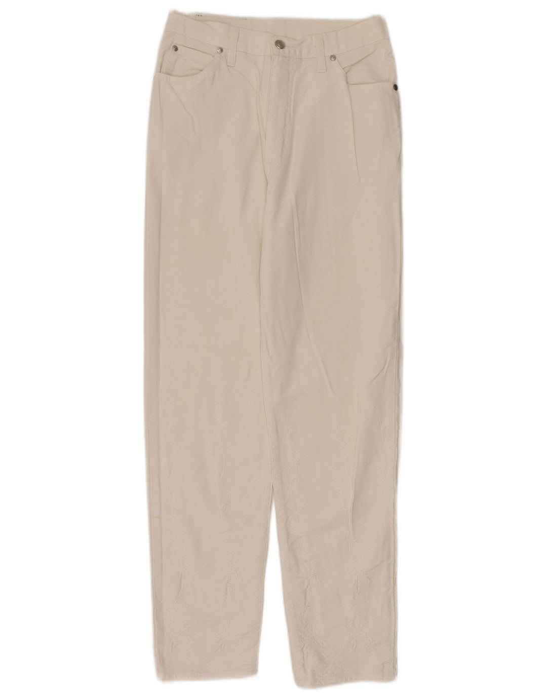 LAURA BIAGIOTTI Ženske ravne traperice W28 L30 Bijeli pamuk