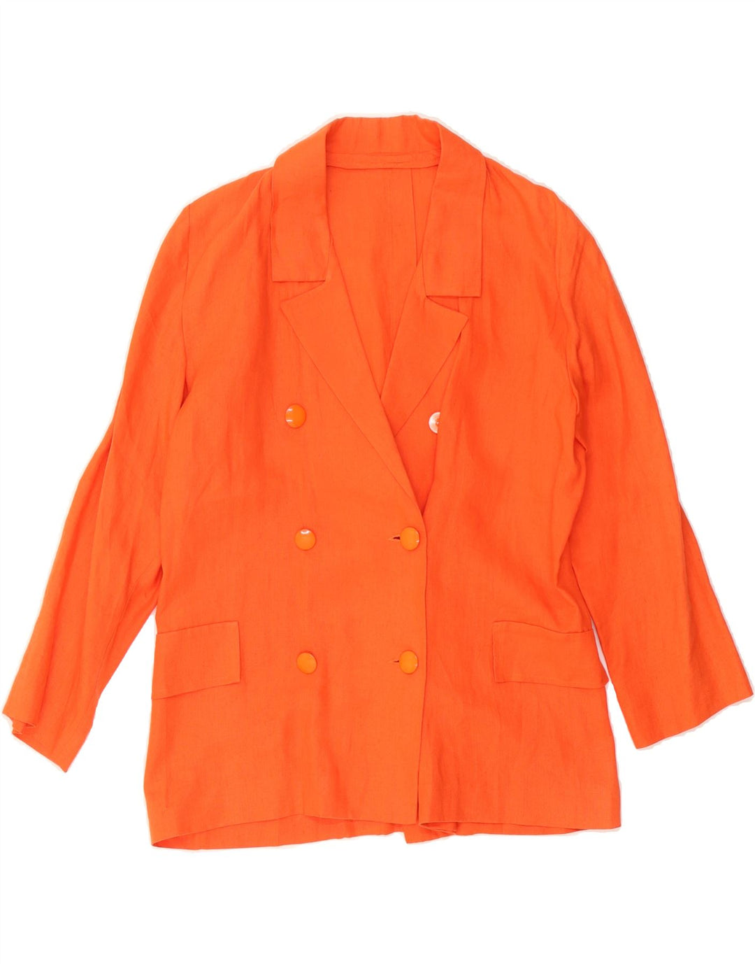 VINTAGE Womens Double Breasted Blazer Jacket UK 12 Medium Orange Vintage Vintage and Second-Hand Vintage from Messina Hembry 