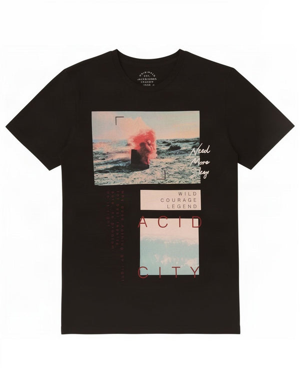 Jack & Jones muška majica kratkih rukava srednje veličine, crni pamuk