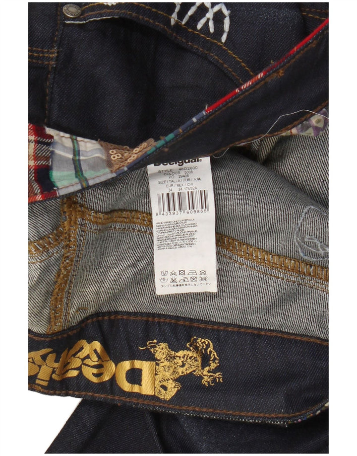 Desigual ženske uske traperice W34 L33 tamnoplavi pamuk