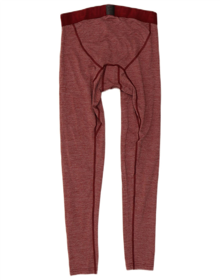 Nike Dri Fit Crop Leggings Medium Red Flected Poliester