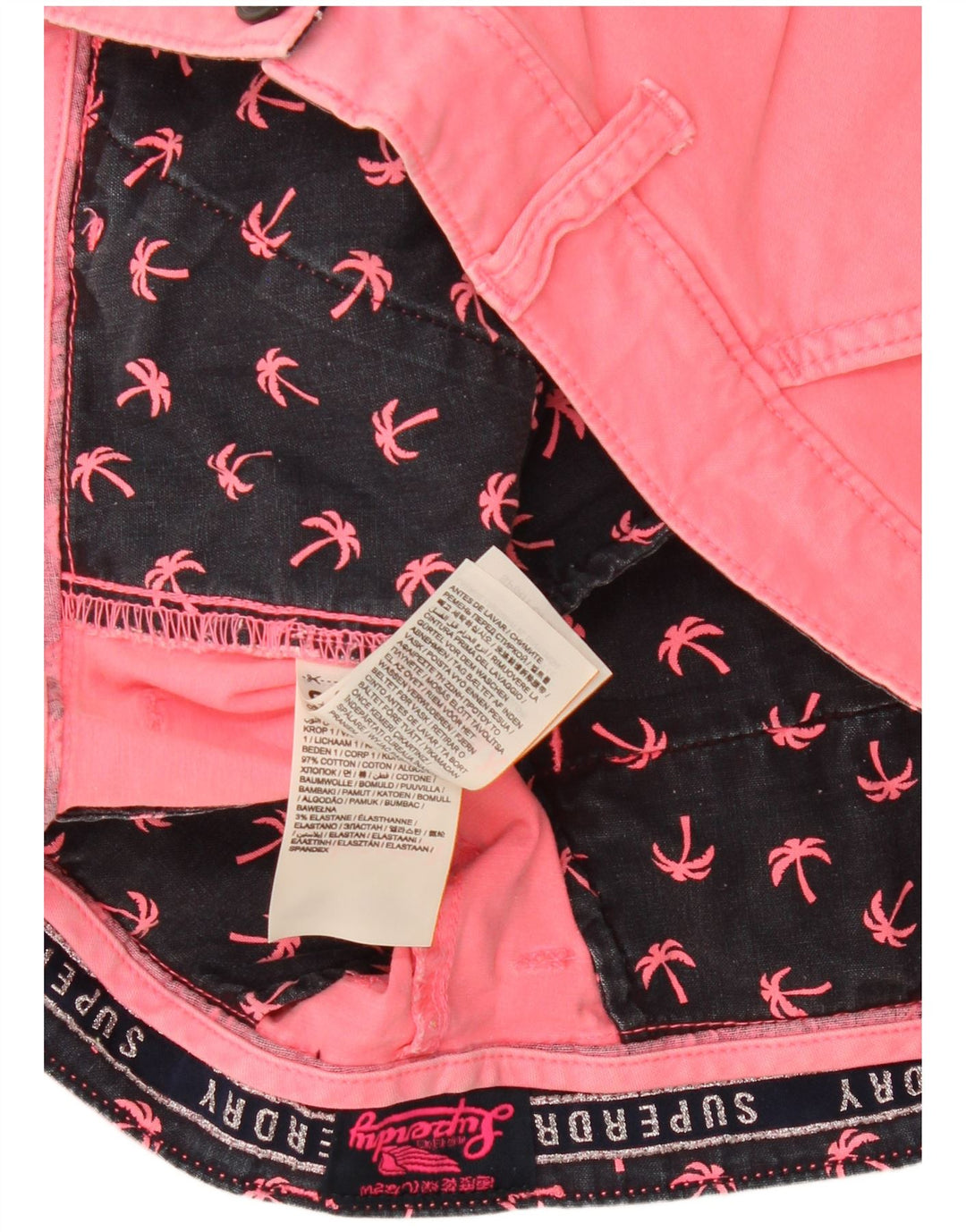 Superdry ženske vruće hlačice W34, veliki ružičasti pamuk