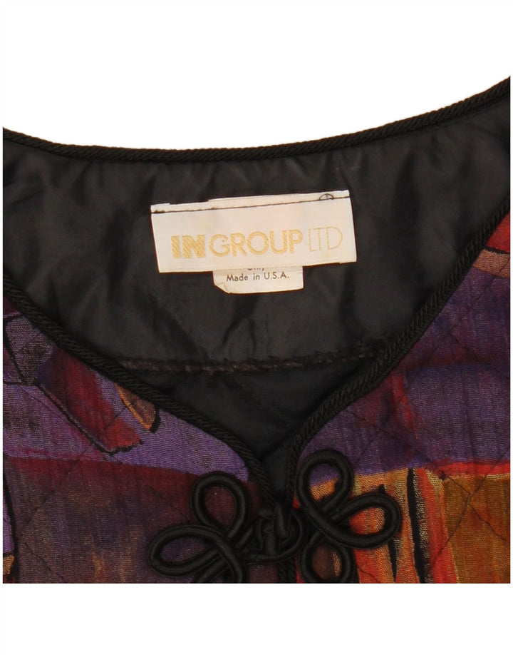 VINTAGE ženski kratki sako jakna US 10 Large Multicolored Geometric