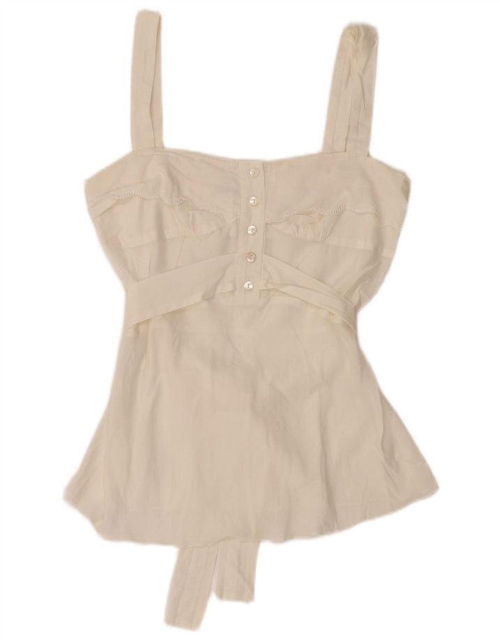 GUESS BY MARCIANO Ženska skraćena majica bez rukava UK 8 Mala bijela