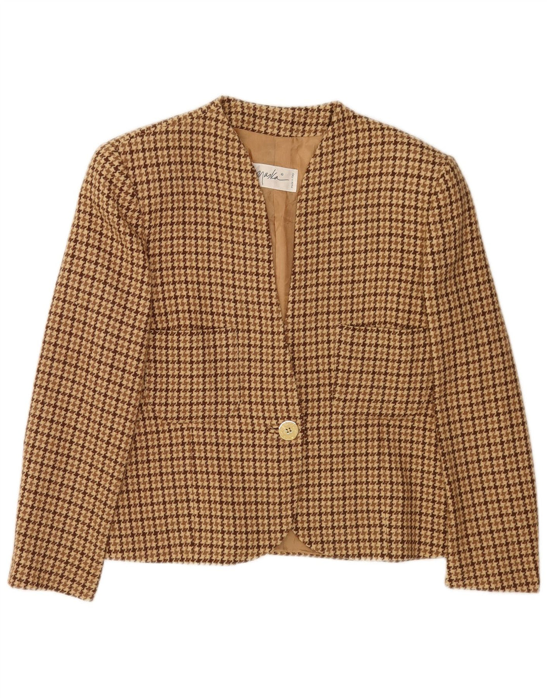 Maska Ženska jakna sa 3/4 rukavima IT 44 Medium Beige Houndstooth