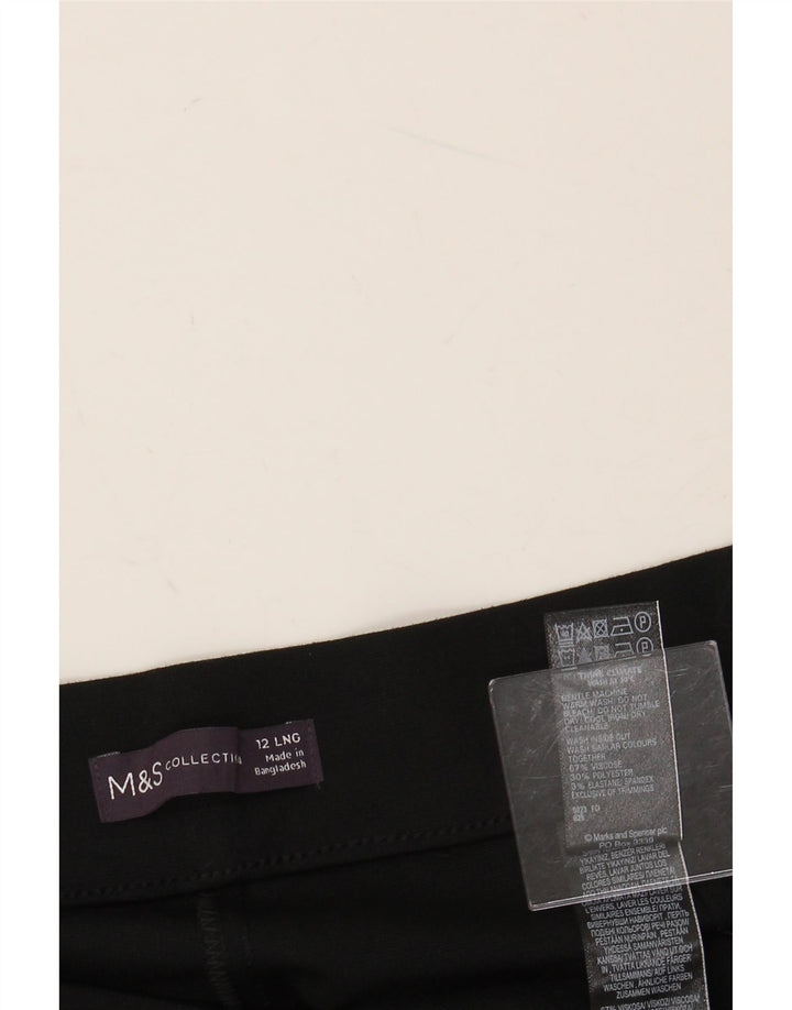 MARKS & SPENCER Ženske ravne ležerne hlače UK 12 srednje W30 L30 crne