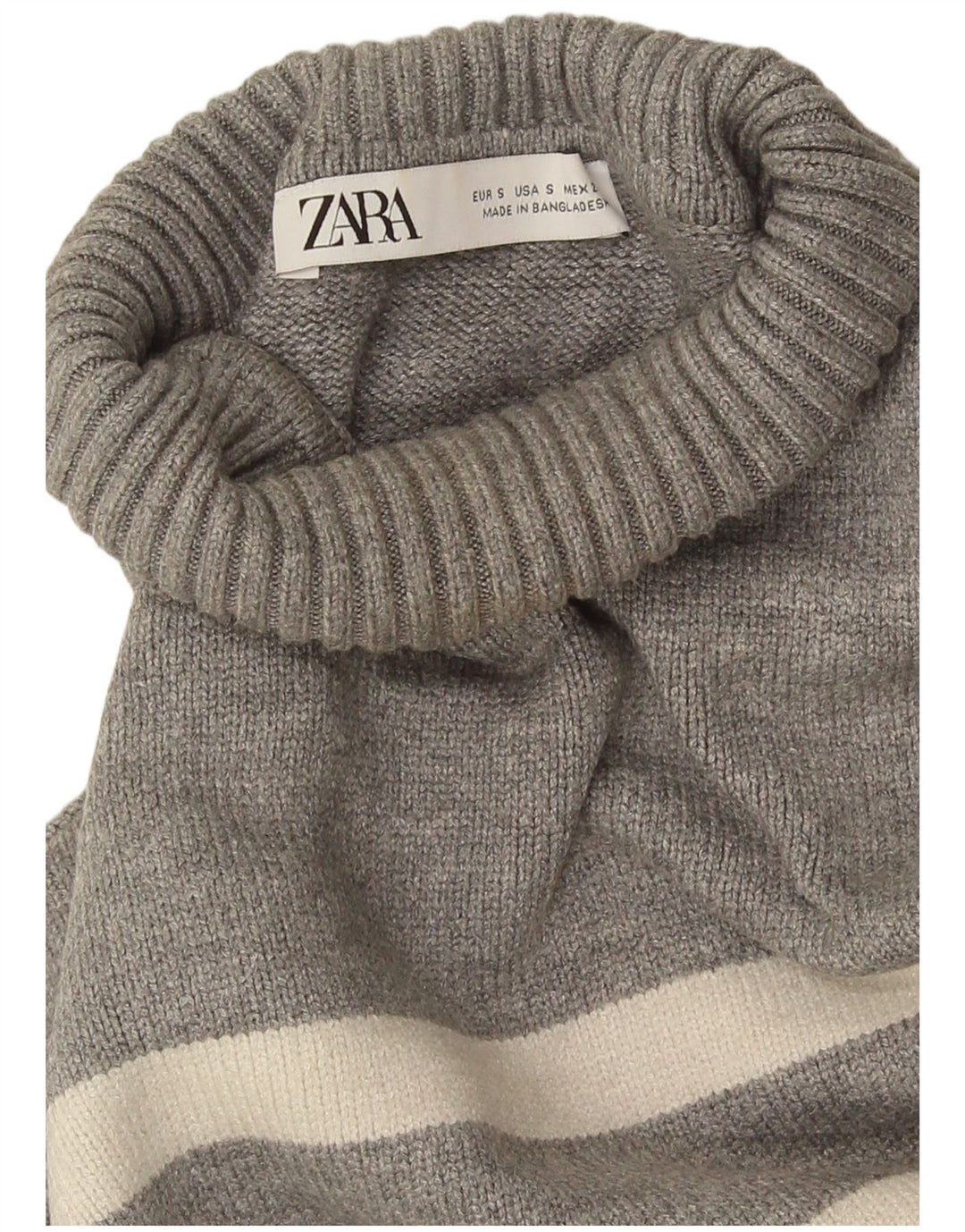 Zara ženski pulover s rol izrezom UK 10 male sive pruge
