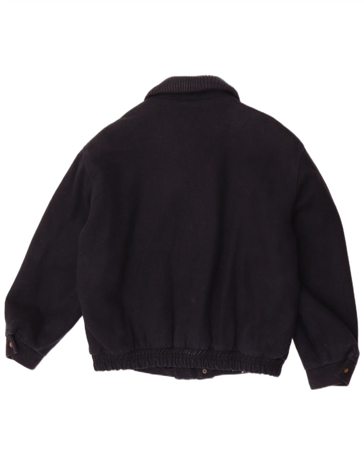 Vintage muška bomber jakna UK 42 XL tamnoplava vuna