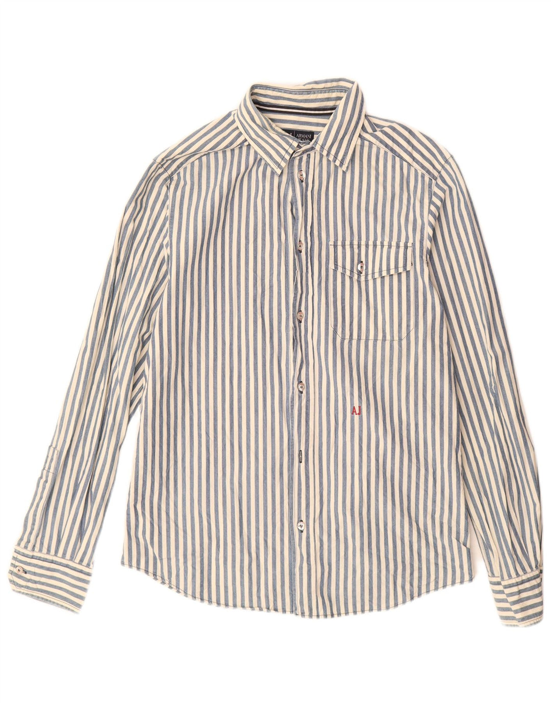 ARMANI JEANS Muška košulja srednje plave pruge, pamuk