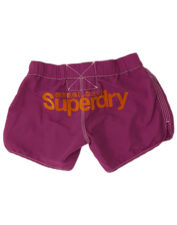 Superdry ženske kratke hlače za kupanje s grafičkim motivima UK 12 Srednje ljubičasti poliester