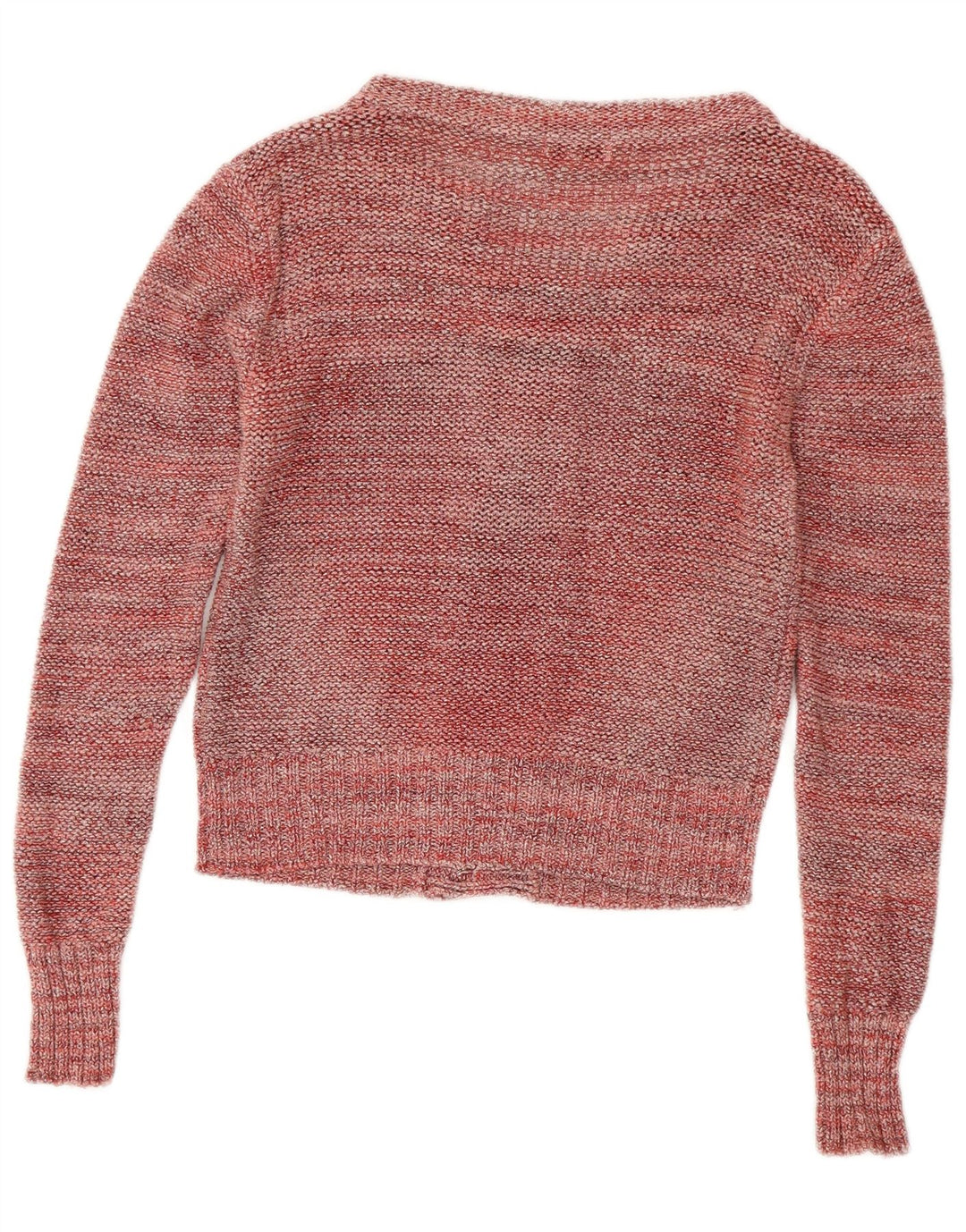 REISS Ženski kratki kardigan pulover UK 10 Mali tamnocrveni flekasti pamuk