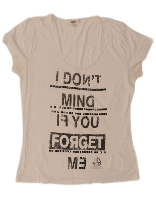 Diesel Ženska majica s grafičkim motivima UK 14 Large White
