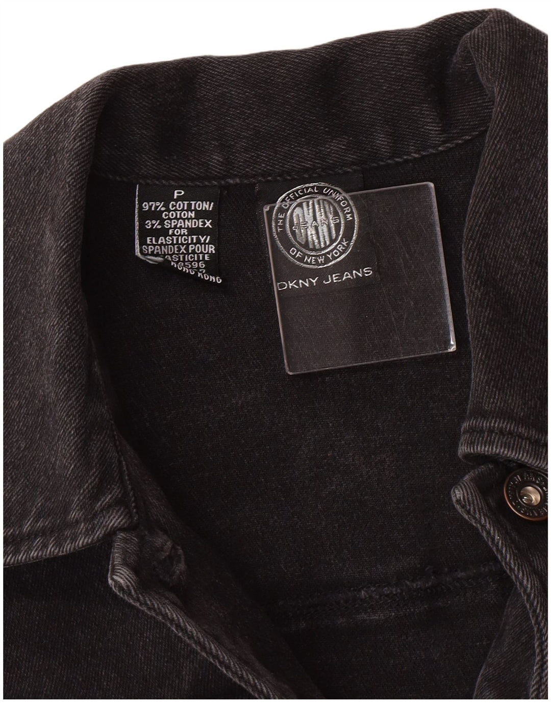 Dkny Ženska petite traper traper jakna UK 6 XS Black Cotton Classic