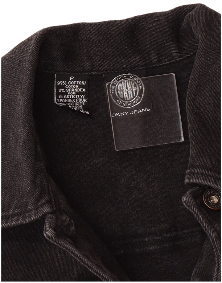 Dkny Ženska petite traper traper jakna UK 6 XS Black Cotton Classic