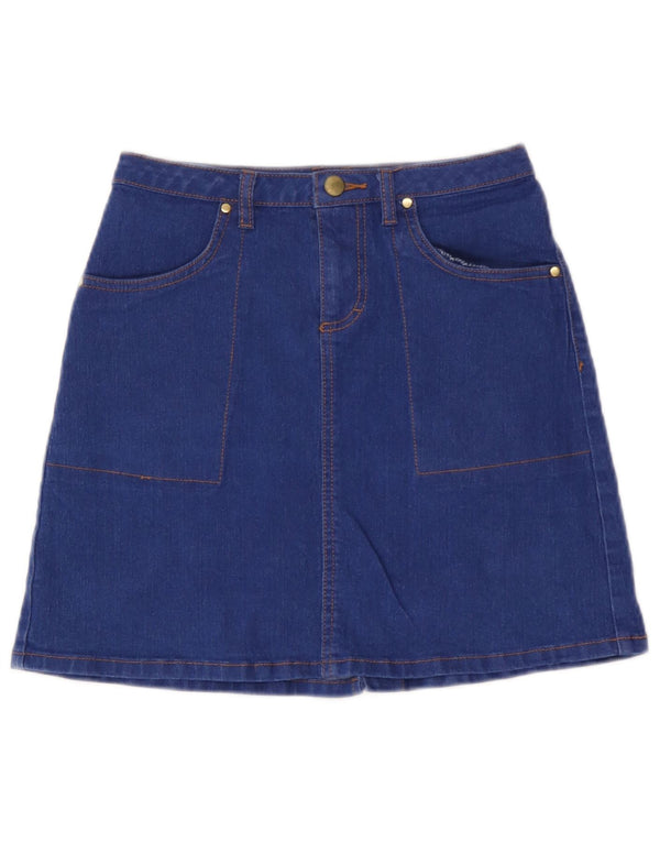 Topshop ženska mini traper suknja UK 8 mala W26 plavi poliester