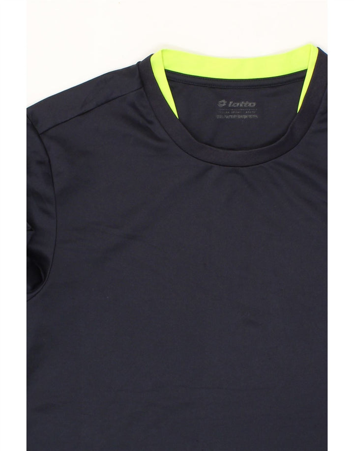 LOTTO Mens Graphic T-Shirt Top Medium Navy Blue Vintage Lotto and Second-Hand Lotto from Messina Hembry 