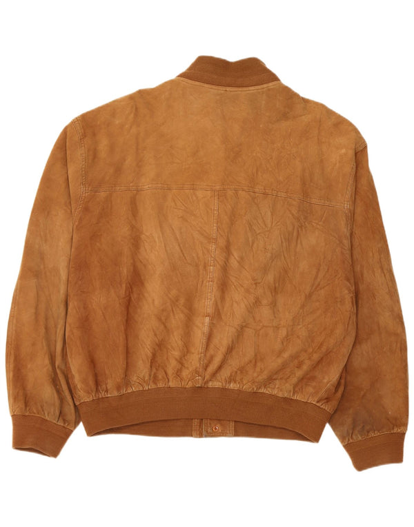Vintage muška bomber jakna od brušene kože UK 42 XL smeđa koža