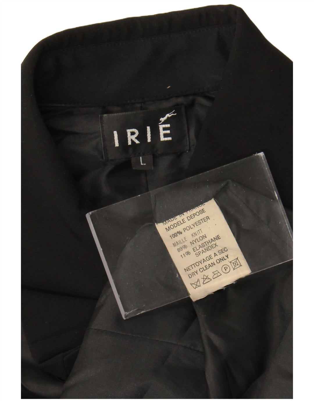 Vintage ženska jakna sa 6 gumba UK 14 veliki crni poliester