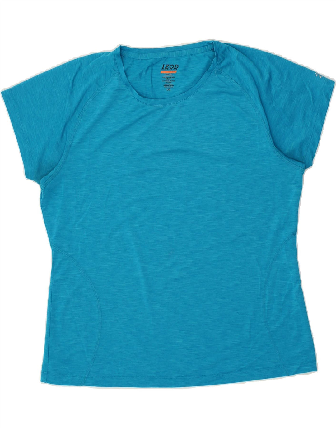 IZOD Womens T-Shirt Top UK 16 Large Blue Flecked Polyester Vintage Izod and Second-Hand Izod from Messina Hembry 