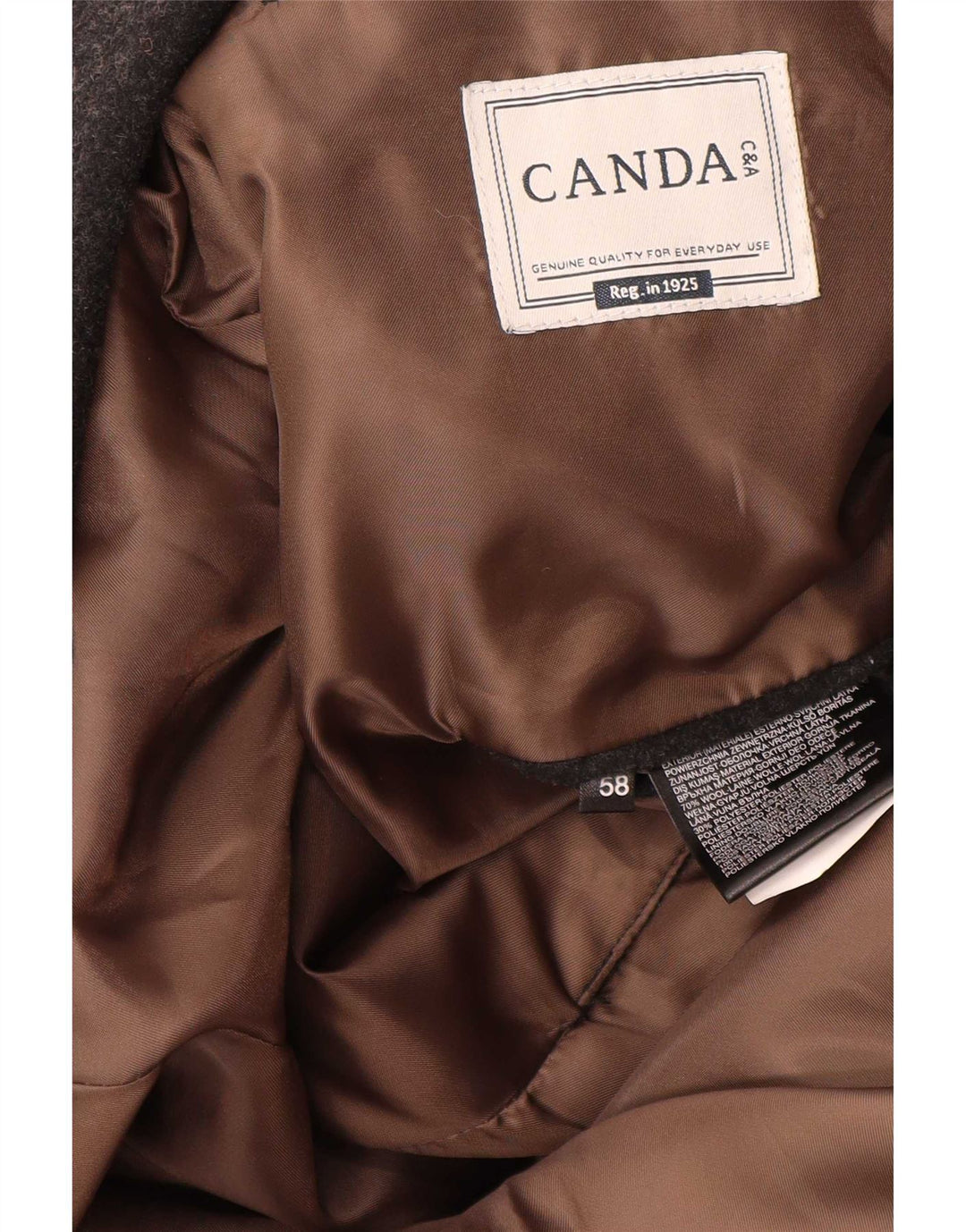 C&A muška jakna sa 2 gumba Canda EU 58 4XL siva vuna
