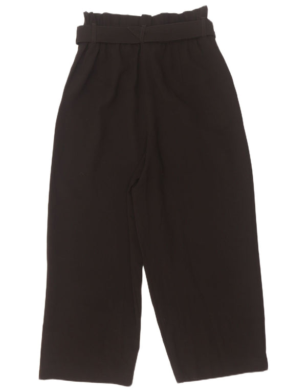 Zara Womens High Waist High Waist Cropped Trousers Medium W28 L25 Black