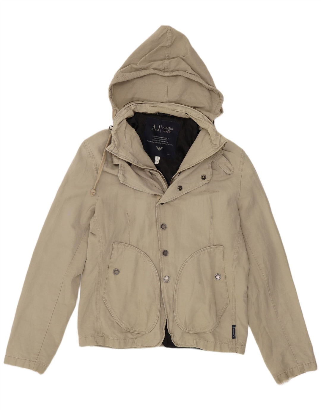 Armani Jeans muška bomber jakna s kapuljačom EU 50 srednje bež pamuk