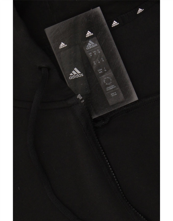 ADIDAS Mens Zip Hoodie Sweater Medium Black Cotton Vintage Adidas and Second-Hand Adidas from Messina Hembry 