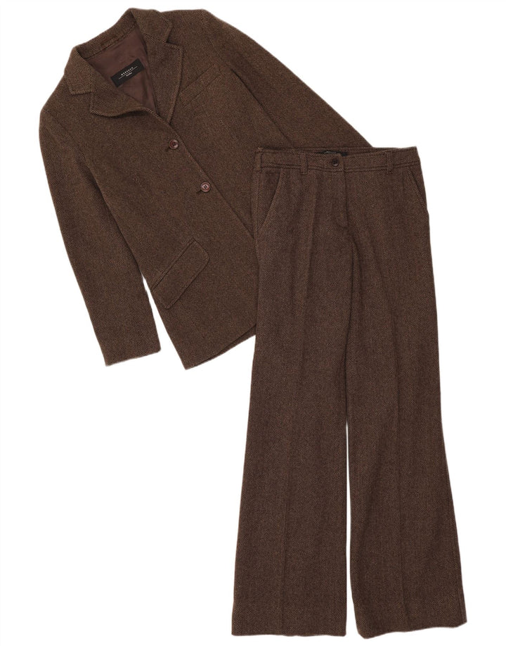 Max Mara žensko vikend dvodijelno odijelo UK 8 malo W28 L33 smeđa riblja kost