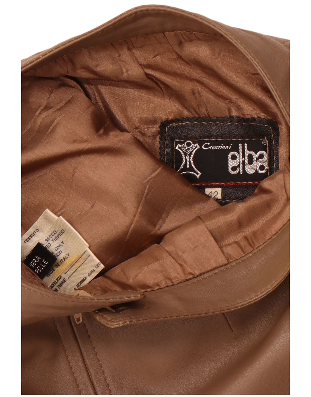 VINTAGE ženska kožna suknja visokog struka IT 42 Srednje W26 smeđa koža