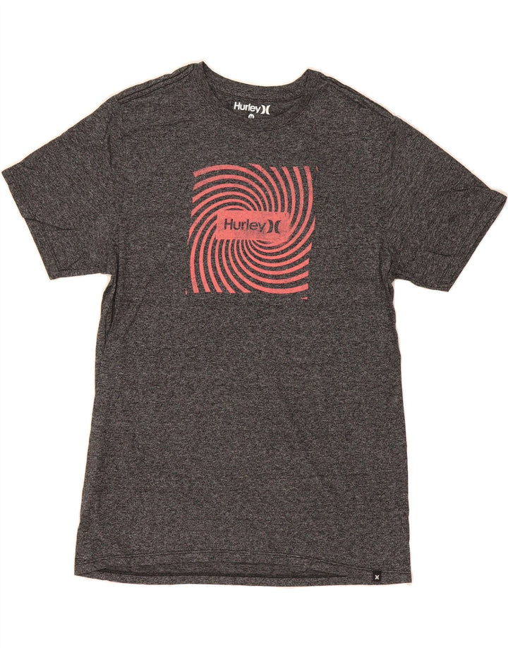HURLEY Mens Graphic T-Shirt Top Medium Grey Polyester Vintage Hurley and Second-Hand Hurley from Messina Hembry 