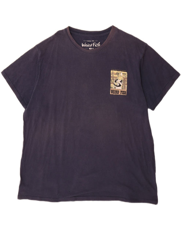 WEIRD FISH Muška majica kratkih rukava s grafičkim motivima 3XL tamnoplavi pamuk