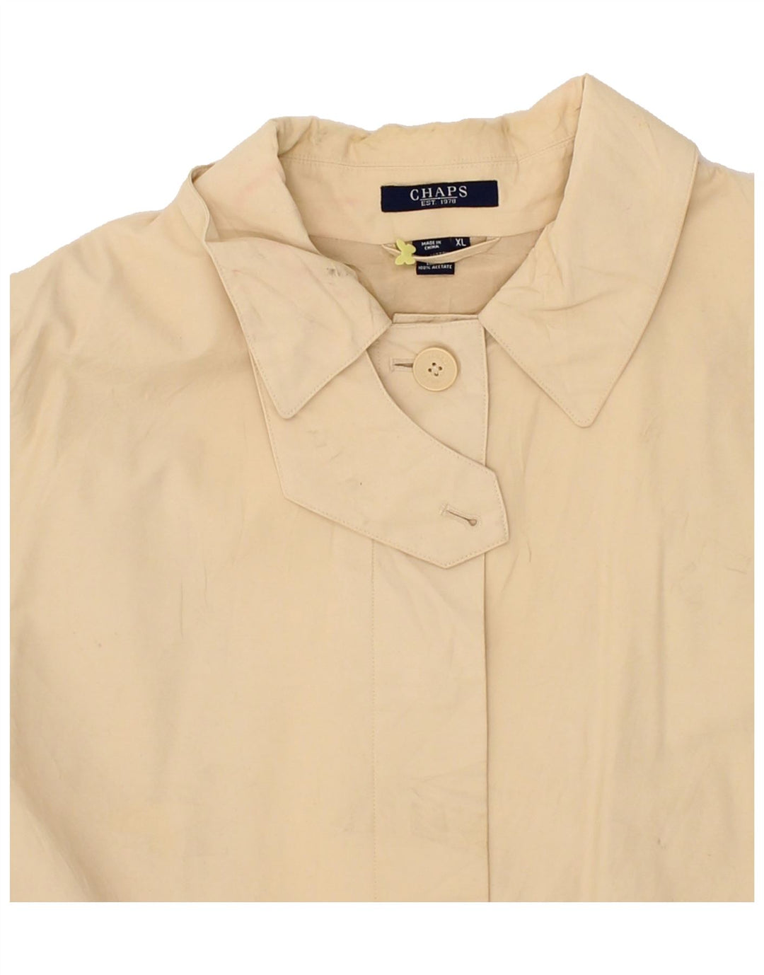 CHAPS Womens Overcoat UK 18 XL Beige Cotton Vintage Chaps and Second-Hand Chaps from Messina Hembry 