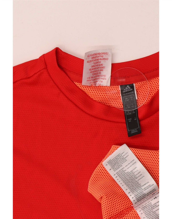 Adidas majica kratkih rukava za dječake 13-14 godina, crveni poliester