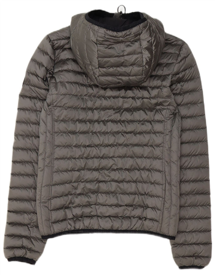 Superdry ženska podstavljena jakna s kapuljačom UK 8 mali sivi poliester