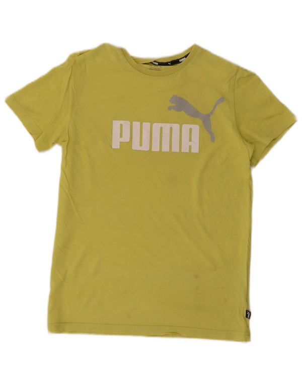 Puma Boys Graphic T-Shirt Top 13-14 Years Zeleni pamuk