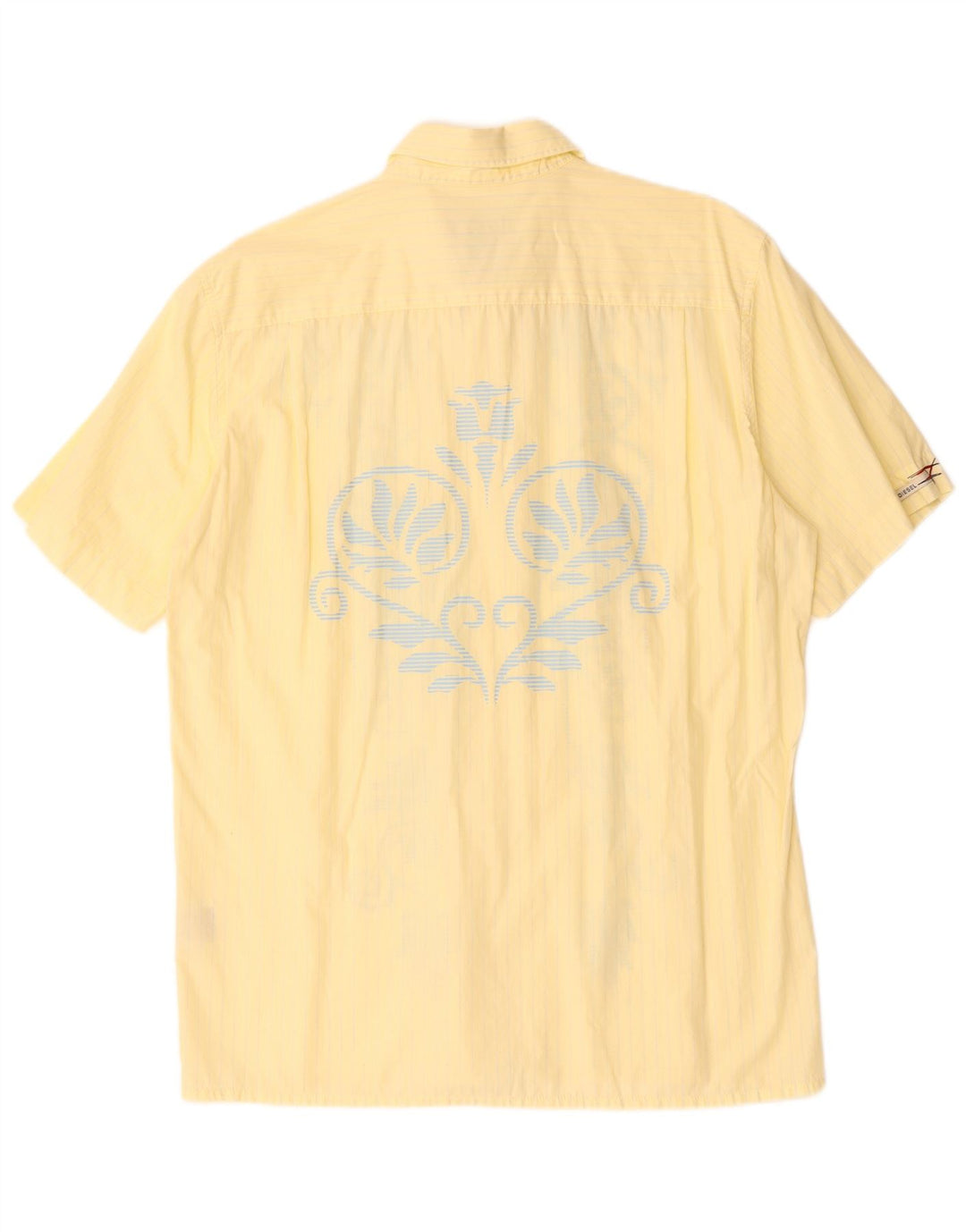 DIESEL Muška košulja kratkih rukava XL žuti Paisley pamuk