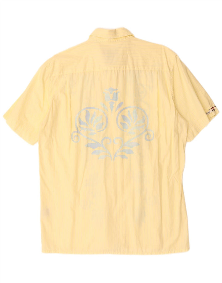 DIESEL Muška košulja kratkih rukava XL žuti Paisley pamuk