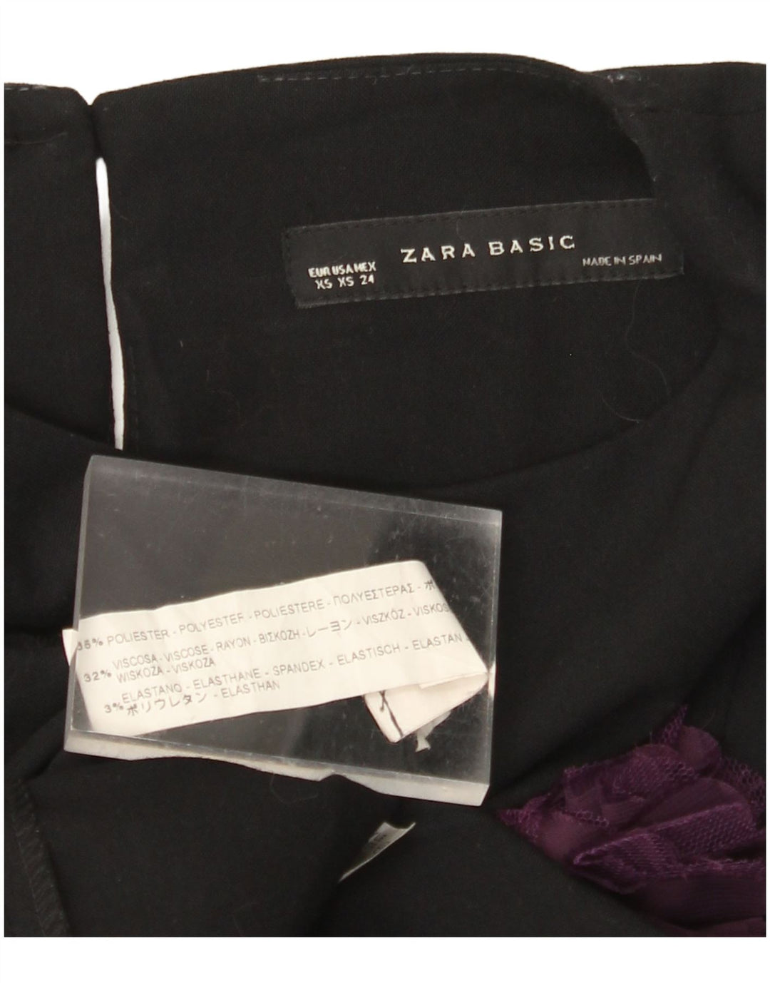 ZARA ženska plašt haljina bez rukava UK 4 XS crni cvjetni poliester