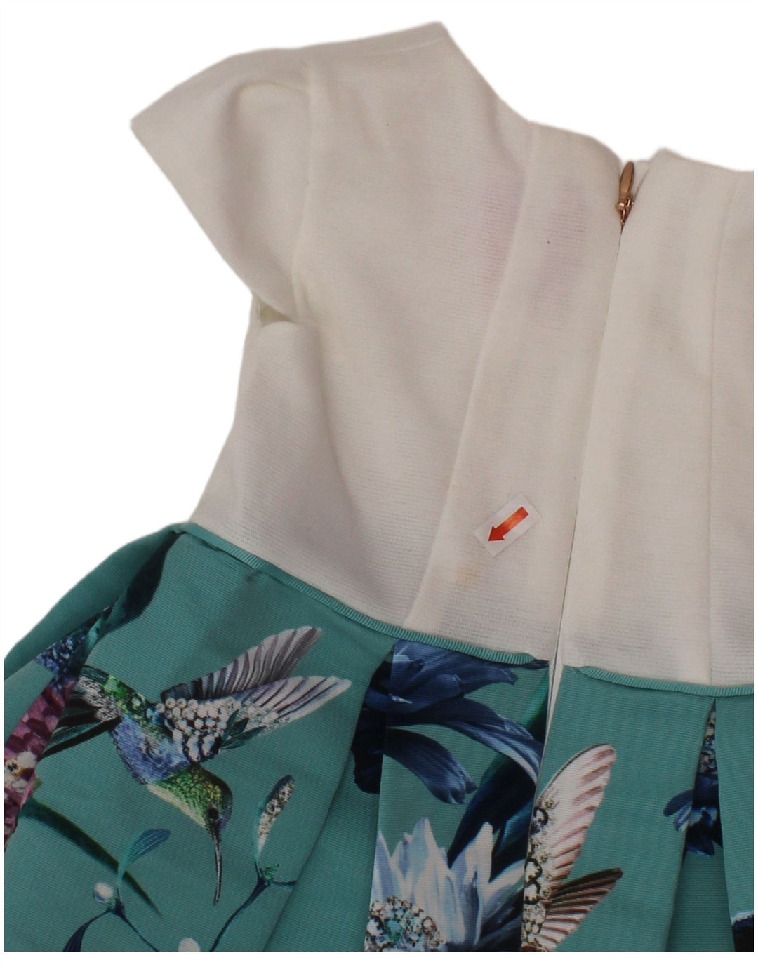 TED BAKER Haljina A-kroja za djevojčice 9-12 mjeseci, bijela cvjetna poliesterska haljina