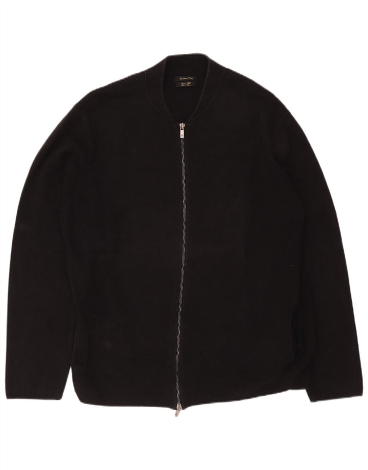 Massimo Dutti muški kardigan pulover 2XL crni pamuk