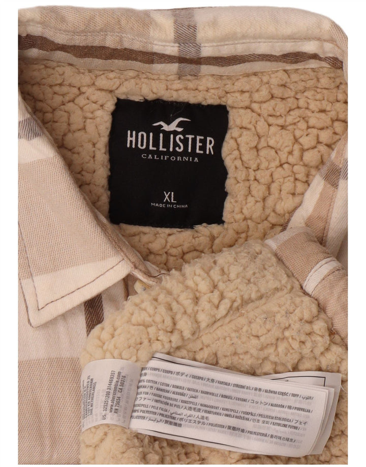 HOLLISTER Muška košulja od flanela Lumberjack XL bež karirani pamuk